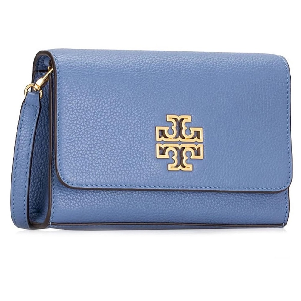 Tory Burch Blue Crossbody with Gold Logo